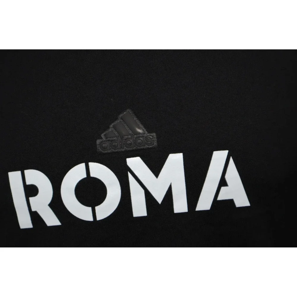 Adidas T-Shirt Men Small Black Roma Graphic Short Sleeve Sporty Tee